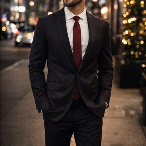 Machado Burgundy Silk Tie Elegant Men’s Neck Tie Formal Business Wedding Classic